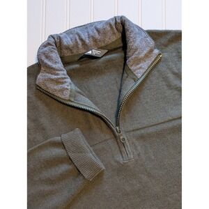 The North Face Mens L Pullover Sweater Knit Quarter Zip Cotton Wool VERY NICE!